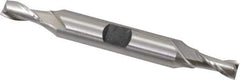 Hertel - 1/4", 1/2" LOC, 3/8" Shank Diam, 3-1/8" OAL, 2 Flute, Cobalt Square End Mill - Double End, Uncoated, Spiral Flute, 30° Helix, Centercutting, Right Hand Cut, Right Hand Flute - Exact Tool & Supply