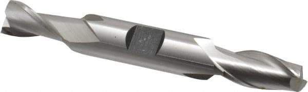 Hertel - 7/16", 13/16" LOC, 1/2" Shank Diam, 3-3/4" OAL, 2 Flute, Cobalt Square End Mill - Double End, Uncoated, Spiral Flute, 30° Helix, Centercutting, Right Hand Cut, Right Hand Flute - Exact Tool & Supply