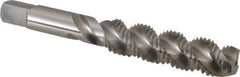 Hertel - M10x1.50 Metric Coarse, 3 Flute, 52° Helix, Plug Chamfer, Bright Finish, High Speed Steel Spiral Flute STI Tap - 3-3/8" OAL - Exact Tool & Supply