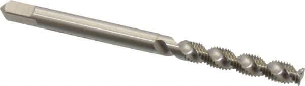 Hertel - M3x0.50 Metric Coarse, 2 Flute, 52° Helix, Bottoming Chamfer, Bright Finish, High Speed Steel Spiral Flute STI Tap - 2" OAL - Exact Tool & Supply