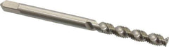 Hertel - M3x0.50 Metric Coarse, 2 Flute, 52° Helix, Bottoming Chamfer, Bright Finish, High Speed Steel Spiral Flute STI Tap - 2" OAL - Exact Tool & Supply