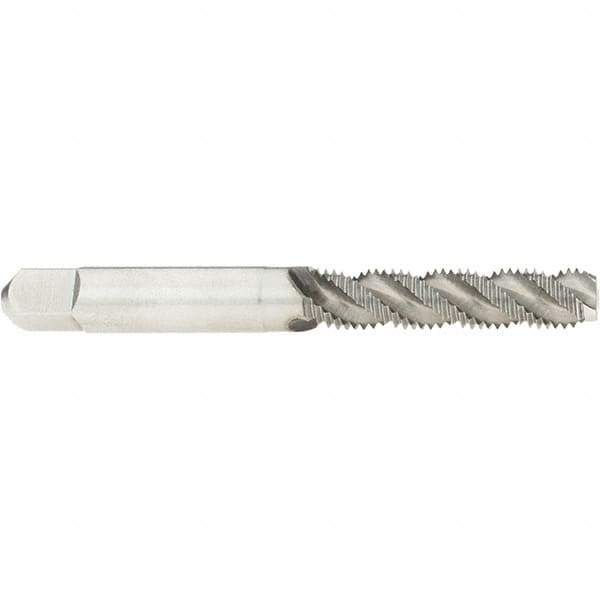 Hertel - M6x1.00 Metric Coarse, 3 Flute, 52° Helix, Bottoming Chamfer, Bright Finish, High Speed Steel Spiral Flute STI Tap - 2-23/32" OAL - Exact Tool & Supply