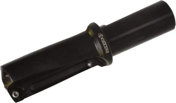 Kyocera - 1-3/4" Max Drill Depth, 2xD, 7/8" Diam, Indexable Insert Drill - 2 Inserts, 1" Shank Diam, Whistle Notch Shank - Exact Tool & Supply