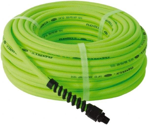 Legacy - 1/4" ID x 0.46" OD 50' Long Multipurpose Air Hose - MNPT x MNPT Ends, 300 Working psi, 150°, 1/4" Fitting, Green - Exact Tool & Supply