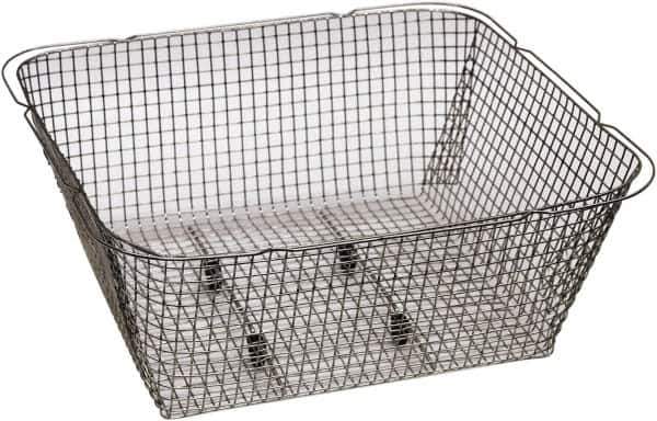 Graymills - 304 Stainless Steel Parts Washer Basket - 5-1/4" High x 9" Wide x 9-1/2" Long, Use with Ultrasonic Cleaners - Exact Tool & Supply