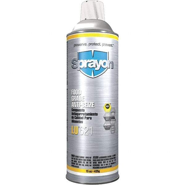 Sprayon - Aerosol General Purpose Anti-Seize Lubricant - Nickel/Aluminum/Copper, 1,800°F, White, Food Grade, Water Resistant - Exact Tool & Supply