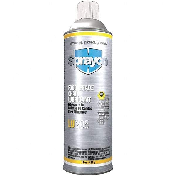 Sprayon - 0.12 Gal Aerosol General Purpose Chain & Cable Lubricant - Food Grade - Exact Tool & Supply