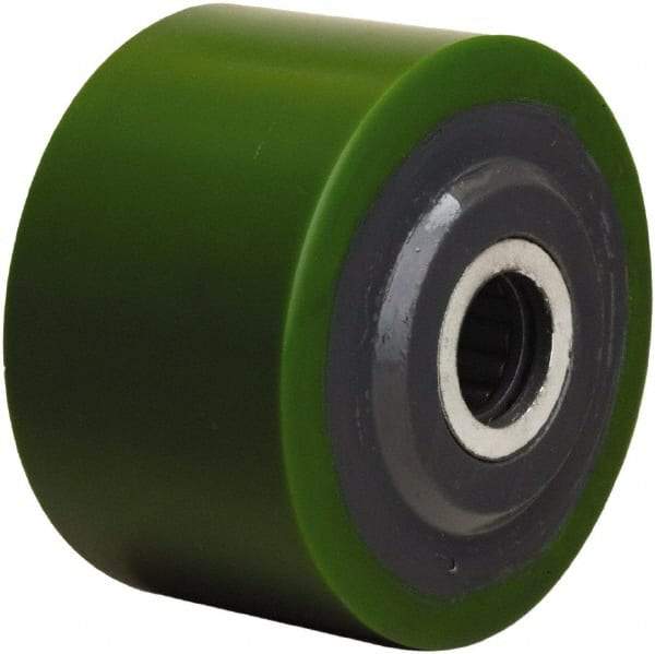 Hamilton - 3-1/4 Inch Diameter x 2 Inch Wide, Polyurethane on Cast Iron Caster Wheel - 575 Lb. Capacity, 2-1/4 Inch Hub Length, 3/4 Inch Axle Diameter, Straight Roller Bearing - Exact Tool & Supply
