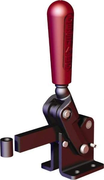 De-Sta-Co - 1,574 Lb Holding Capacity, Vertical Handle, Manual Hold Down Toggle Clamp - 90° Handle Movement, 120° Bar Opening, Solid Bar, Flanged Base, Oxide Finish, Forged Alloy Steel - Exact Tool & Supply