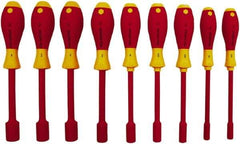 Wiha - 9 Piece 3/16 to 5/8" Insulated Nutdriver Set - Cushion Grip Handle - Exact Tool & Supply