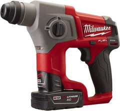 Milwaukee Tool - 12 Volt SDS Plus Chuck Cordless Rotary Hammer - 0 to 6,200 BPM, 0 to 900 RPM, Reversible - Exact Tool & Supply