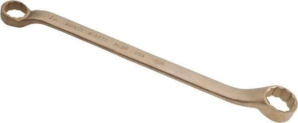 Ampco - 1-1/4" x 1-7/16" 12 Point Offset Box Wrench - Double End, 19-1/4" OAL, Aluminum Bronze - Exact Tool & Supply