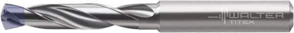 Walter-Titex - 4.2mm 140° Spiral Flute Solid Carbide Screw Machine Drill Bit - Tinal Finish, Right Hand Cut, 24mm Flute Length, 66mm OAL, X-treme Inox Point, Straight Shank, Through Coolant - Exact Tool & Supply
