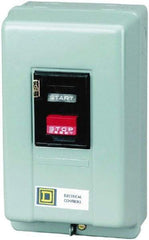 Square D - 3 Poles, 30 Amp, M-1 NEMA, Enclosed Pushbutton Manual Motor Starter - 10 hp at 380 to 575 VAC & 7-1/2 hp at 200 to 230 VAC, CSA, NEMA 1 & UL Listed - Exact Tool & Supply