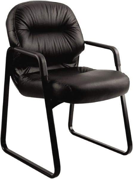 Hon - 36" High Guest Chair - 31" Wide x 35-3/4" Deep, Leather, Memory Foam Seat, Black - Exact Tool & Supply