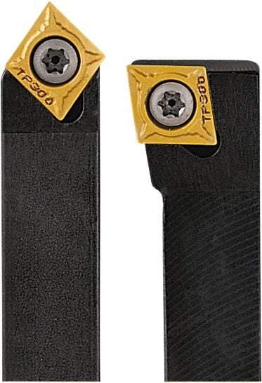 Seco - SCDC, Right Hand Cut, 45° Lead Angle, 10mm Shank Height x 10mm Shank Width, Neutral Rake Indexable Turning Toolholder - 150mm OAL, CC..0602.. Insert Compatibility, Series Screw Lock - Exact Tool & Supply