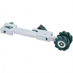 Dynabrade - 1-1/2" Wide Electric Versatility Belt Grinder Contact Arm - Split Wheel Arm, 72" Belt Length x 1-1/2" Belt Width, Serrated, Rubber, 70" Contact Wheel Diam - Exact Tool & Supply