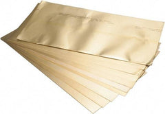 Precision Brand - 10 Piece, 0.05 to 0.800 mm Thickness, Brass Shim Stock Sheet Assortment - 300 mm Long x 150 mm Wide - Exact Tool & Supply