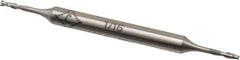 Cleveland - 1/16", 7/32" LOC, 3/16" Shank Diam, 2-1/2" OAL, 2 Flute, High Speed Steel Square End Mill - Double End, Uncoated, Spiral Flute, 30° Helix, Centercutting, Right Hand Cut, Right Hand Flute, Series HMD-2 - Exact Tool & Supply