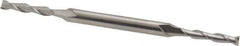 Cleveland - 1/8", 3/4" LOC, 3/16" Shank Diam, 3-1/8" OAL, 2 Flute, High Speed Steel Square End Mill - Double End, Uncoated, Spiral Flute, 30° Helix, Centercutting, Right Hand Cut, Right Hand Flute, Series HMD-2 - Exact Tool & Supply