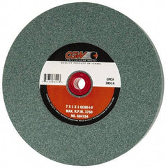 Camel Grinding Wheels - 80 Grit Silicon Carbide Bench & Pedestal Grinding Wheel - 7" Diam x 1" Hole x 1" Thick, 3760 Max RPM, I Hardness, Medium Grade , Vitrified Bond - Exact Tool & Supply
