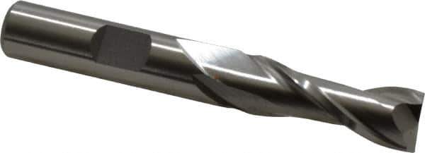 Cleveland - 25/64", 13/16" LOC, 3/8" Shank Diam, 2-11/16" OAL, 2 Flute, Cobalt Square End Mill - Single End, Uncoated, Spiral Flute, 30° Helix, Centercutting, Right Hand Cut, Right Hand Flute, Series HGC-2 - Exact Tool & Supply