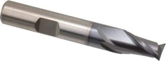 Cleveland - 3/8", 9/16" LOC, 3/8" Shank Diam, 2-1/2" OAL, 2 Flute, Cobalt Square End Mill - Single End, TiCN Finish, Spiral Flute, 30° Helix, Centercutting, Right Hand Cut, Right Hand Flute, Series HGC-2 - Exact Tool & Supply