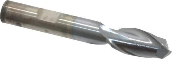 Cleveland - 7/16", 13/16" LOC, 3/8" Shank Diam, 2-11/16" OAL, 2 Flute, Cobalt Square End Mill - Single End, TiCN Finish, Spiral Flute, 30° Helix, Centercutting, Right Hand Cut, Right Hand Flute, Series HGC-2 - Exact Tool & Supply