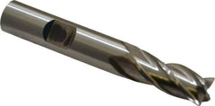 Cleveland - 11/32", 3/4" LOC, 3/8" Shank Diam, 2-1/2" OAL, 4 Flute, High Speed Steel Square End Mill - Single End, Uncoated, Spiral Flute, 30° Helix, Centercutting, Right Hand Cut, Right Hand Flute, Series HG-4C - Exact Tool & Supply