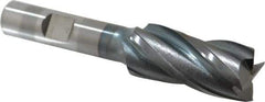 Cleveland - 3/4", 1-5/8" LOC, 1/2" Shank Diam, 3-3/8" OAL, 4 Flute, High Speed Steel Square End Mill - Single End, TiCN Finish, Spiral Flute, 30° Helix, Centercutting, Right Hand Cut, Right Hand Flute, Series HG-4C - Exact Tool & Supply