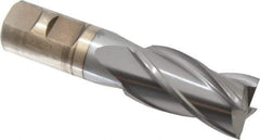 Cleveland - 1", 1-7/8" LOC, 7/8" Shank Diam, 4-1/8" OAL, 4 Flute, High Speed Steel Square End Mill - Single End, TiCN Finish, Spiral Flute, 30° Helix, Centercutting, Right Hand Cut, Right Hand Flute, Series HG-4C - Exact Tool & Supply
