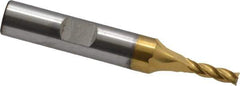 Cleveland - 9/64", 1/2" LOC, 3/8" Shank Diam, 2-3/8" OAL, 4 Flute, High Speed Steel Square End Mill - Single End, TiN Finish, Spiral Flute, 30° Helix, Centercutting, Right Hand Cut, Right Hand Flute, Series HG-4C - Exact Tool & Supply
