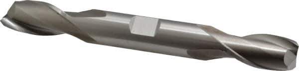 Cleveland - 5/8", 1-1/8" LOC, 5/8" Shank Diam, 5" OAL, 2 Flute, High Speed Steel Square End Mill - Double End, Uncoated, Spiral Flute, 30° Helix, Centercutting, Right Hand Cut, Right Hand Flute, Series HD-2 - Exact Tool & Supply