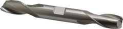 Cleveland - 5/8", 1-1/8" LOC, 5/8" Shank Diam, 5" OAL, 2 Flute, High Speed Steel Square End Mill - Double End, Uncoated, Spiral Flute, 30° Helix, Centercutting, Right Hand Cut, Right Hand Flute, Series HD-2 - Exact Tool & Supply
