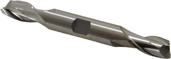 Cleveland - 15/32", 13/16" LOC, 1/2" Shank Diam, 4-1/8" OAL, 2 Flute, High Speed Steel Square End Mill - Double End, Uncoated, Spiral Flute, 30° Helix, Centercutting, Right Hand Cut, Right Hand Flute, Series HD-2 - Exact Tool & Supply