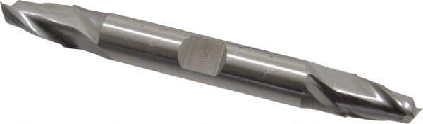 Cleveland - 21/64", 9/16" LOC, 3/8" Shank Diam, 3-1/2" OAL, 2 Flute, High Speed Steel Square End Mill - Double End, Uncoated, Spiral Flute, 30° Helix, Centercutting, Right Hand Cut, Right Hand Flute, Series HD-2 - Exact Tool & Supply