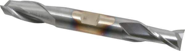 Cleveland - 1/2", 13/16" LOC, 1/2" Shank Diam, 4-1/8" OAL, 2 Flute, High Speed Steel Square End Mill - Double End, TiCN Finish, Spiral Flute, 30° Helix, Centercutting, Right Hand Cut, Right Hand Flute, Series HD-2 - Exact Tool & Supply