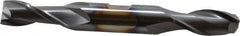 Cleveland - 9/16", 1-1/8" LOC, 5/8" Shank Diam, 5" OAL, 2 Flute, High Speed Steel Square End Mill - Double End, TiCN Finish, Spiral Flute, 30° Helix, Centercutting, Right Hand Cut, Right Hand Flute, Series HD-2 - Exact Tool & Supply