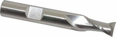 Cleveland - 23/64", 0.563" LOC, 3/8" Shank Diam, 2-1/2" OAL, 2 Flute, High Speed Steel Square End Mill - Single End, Uncoated, Spiral Flute, 30° Helix, Centercutting, Right Hand Cut, Right Hand Flute, Series HG-2 - Exact Tool & Supply