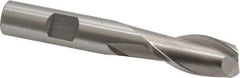 Cleveland - 9/16", 1-1/8" LOC, 1/2" Shank Diam, 3-3/8" OAL, 2 Flute, High Speed Steel Square End Mill - Single End, Uncoated, Spiral Flute, 30° Helix, Centercutting, Right Hand Cut, Right Hand Flute, Series HG-2 - Exact Tool & Supply