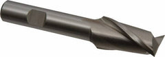 Cleveland - 3/4", 1-5/16" LOC, 1/2" Shank Diam, 3-5/8" OAL, 2 Flute, High Speed Steel Square End Mill - Single End, Uncoated, Spiral Flute, 30° Helix, Centercutting, Right Hand Cut, Right Hand Flute, Series HG-2 - Exact Tool & Supply