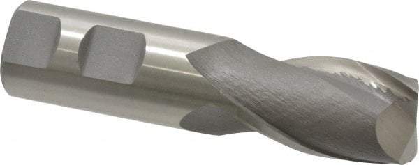 Cleveland - 1", 1-5/8" LOC, 1" Shank Diam, 4-1/2" OAL, 2 Flute, High Speed Steel Square End Mill - Single End, Uncoated, Spiral Flute, 30° Helix, Centercutting, Right Hand Cut, Right Hand Flute, Series HG-2 - Exact Tool & Supply