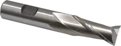 Cleveland - 11/16", 1-5/16" LOC, 5/8" Shank Diam, 3-3/4" OAL, 2 Flute, High Speed Steel Square End Mill - Single End, Uncoated, Spiral Flute, 30° Helix, Centercutting, Right Hand Cut, Right Hand Flute, Series HG-2 - Exact Tool & Supply