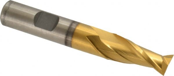 Cleveland - 31/64", 13/16" LOC, 1/2" Shank Diam, 3-1/4" OAL, 2 Flute, High Speed Steel Square End Mill - Exact Tool & Supply