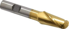 Cleveland - 3/4" Diam, 1-5/16" LOC, 2 Flute High Speed Steel Ball End Mill - TiN Finish, Single End, 3-5/8" OAL, 1/2" Shank Diam, Spiral Flute - Exact Tool & Supply