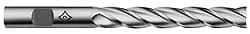 Cleveland - 9/32", 2" LOC, 3/8" Shank Diam, 3-1/4" OAL, 4 Flute, High Speed Steel Square End Mill - Single End, TiN Finish, Spiral Flute, 30° Helix, Centercutting, Right Hand Cut, Right Hand Flute, Series HG-4C - Exact Tool & Supply