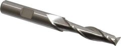 Cleveland - 11/32", 1-1/2" LOC, 3/8" Shank Diam, 3-1/4" OAL, 2 Flute, High Speed Steel Square End Mill - Single End, Uncoated, Spiral Flute, 30° Helix, Centercutting, Right Hand Cut, Right Hand Flute, Series HG-2 - Exact Tool & Supply