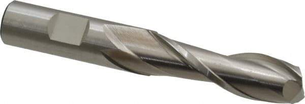 Cleveland - 5/8", 2" LOC, 5/8" Shank Diam, 4-1/8" OAL, 2 Flute, High Speed Steel Square End Mill - Single End, Uncoated, Spiral Flute, 30° Helix, Centercutting, Right Hand Cut, Right Hand Flute, Series HG-2 - Exact Tool & Supply