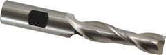Cleveland - 17/32", 2" LOC, 5/8" Shank Diam, 4-5/8" OAL, 2 Flute, High Speed Steel Square End Mill - Single End, Uncoated, Spiral Flute, 30° Helix, Centercutting, Right Hand Cut, Right Hand Flute, Series HG-2 - Exact Tool & Supply