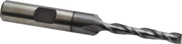 Cleveland - 3/16", 1-1/4" LOC, 3/8" Shank Diam, 3-1/16" OAL, 2 Flute, High Speed Steel Square End Mill - Single End, TiCN Finish, Spiral Flute, 30° Helix, Centercutting, Right Hand Cut, Right Hand Flute, Series HG-2 - Exact Tool & Supply